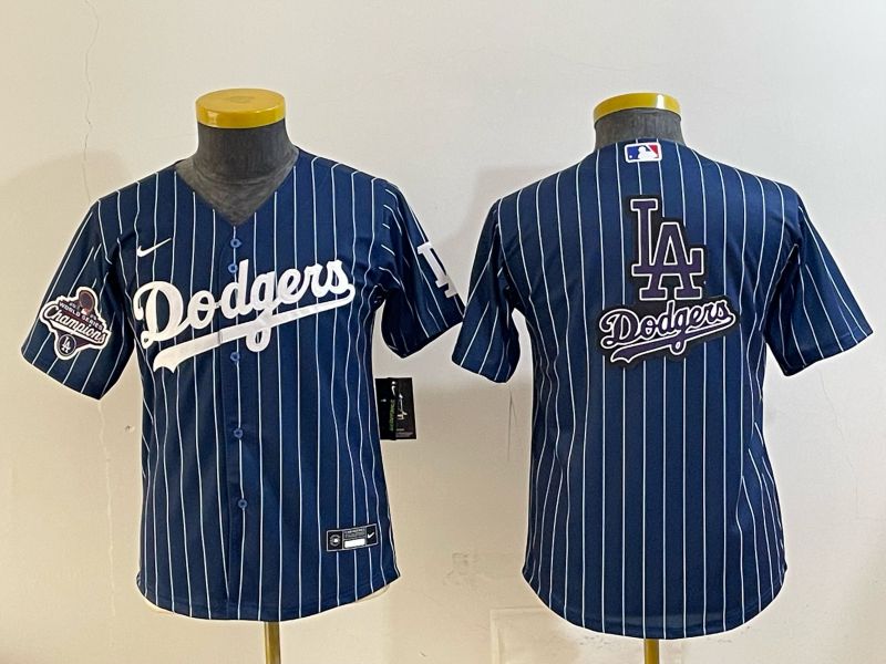 Youth 2026 Los Angeles Dodgers Blank Drak Blue Stripe Game Nike MLB Jersey style 007
